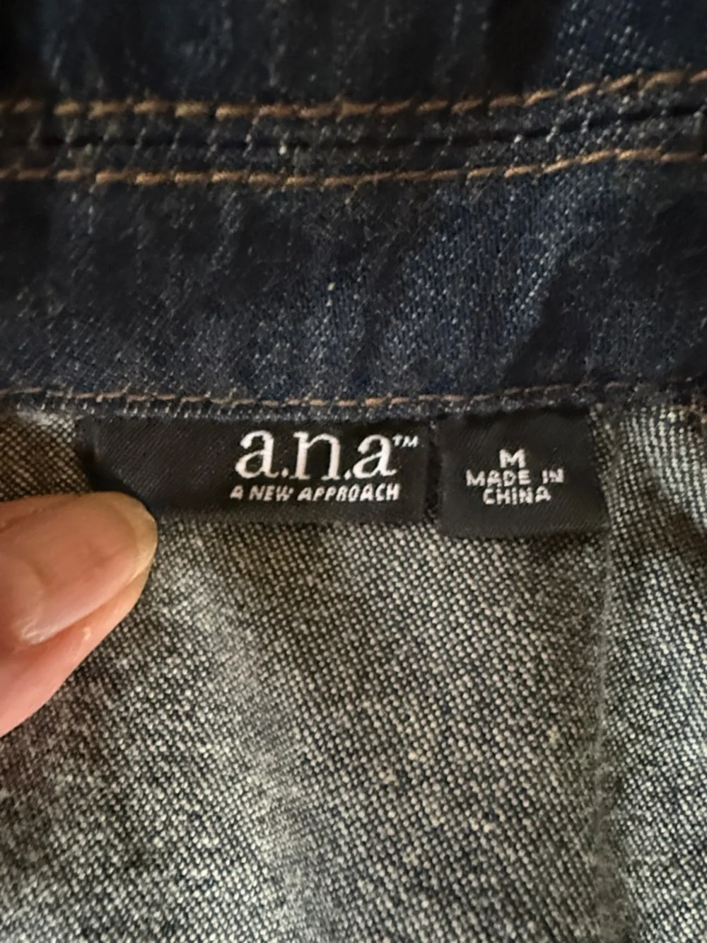 a.n.a Dark Blue Denim Button-Up Jacket - Picture 4 of 7